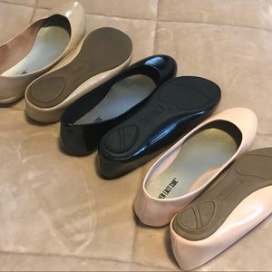3 prs Patton leather flats